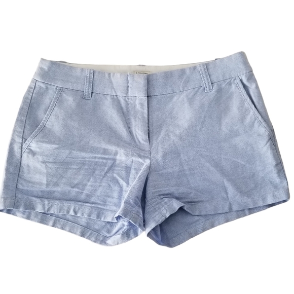 J Crew 3.5" Classic Oxford Cotton Short, Light Blue Size 4 - Picture 1 of 8